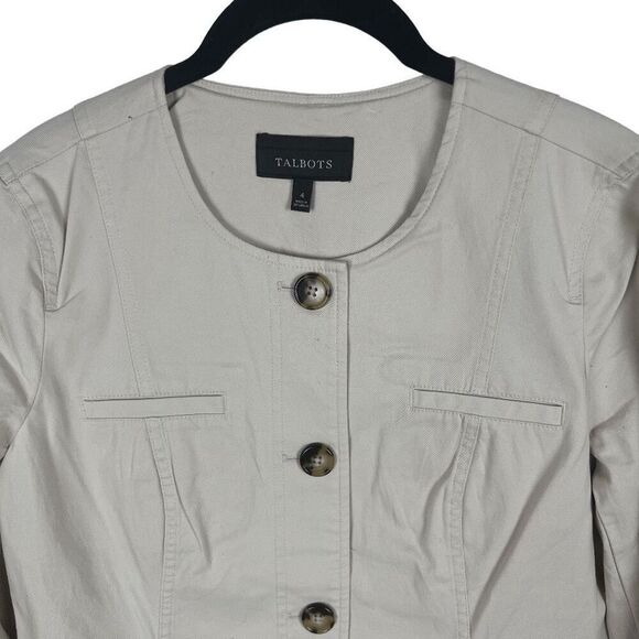 Talbots khaki button down jacket- size 4 - Picture 2 of 6